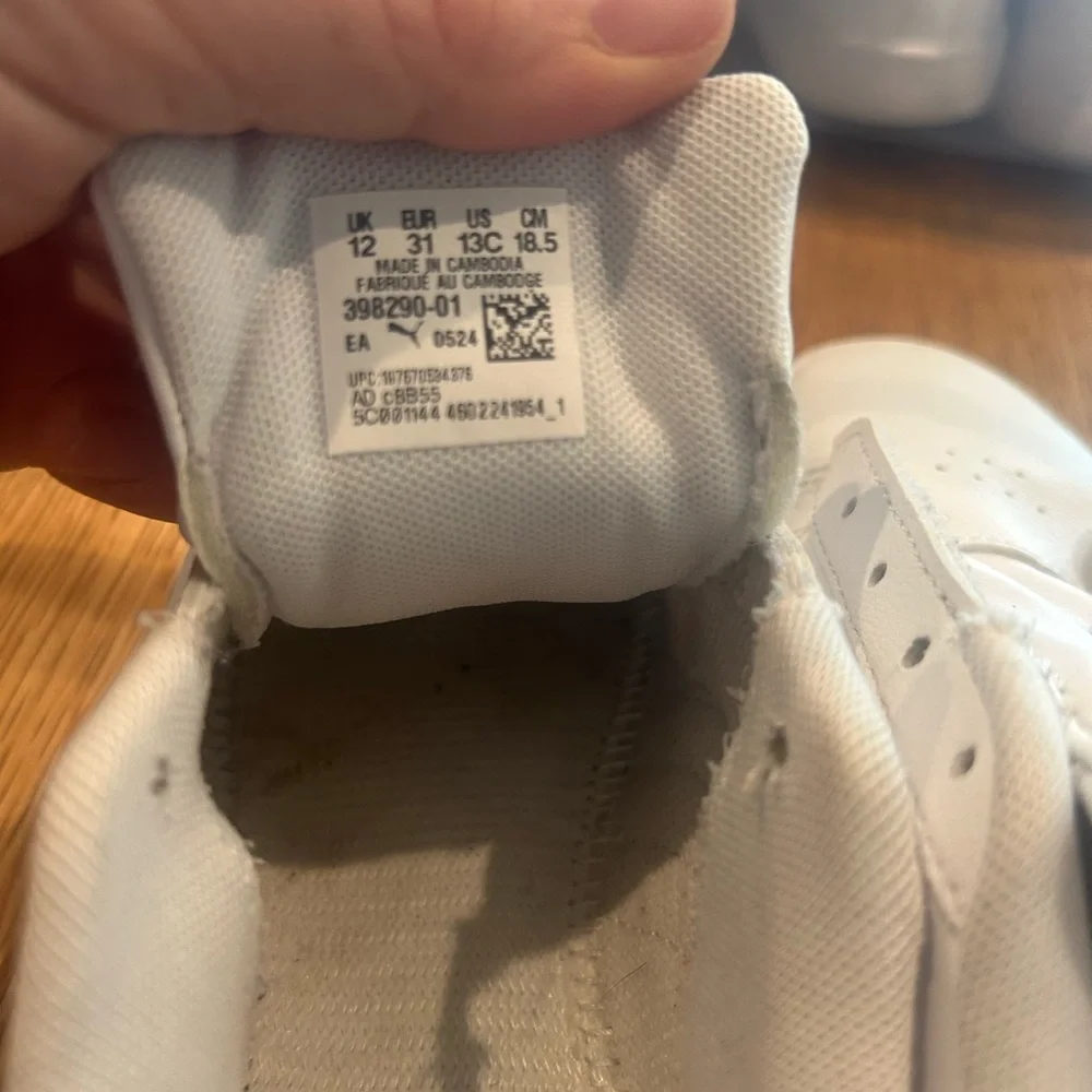 Puma Kids White and Light Pink Sneakers - Picture 4 of 7